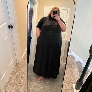 Black Denim Overall Dress